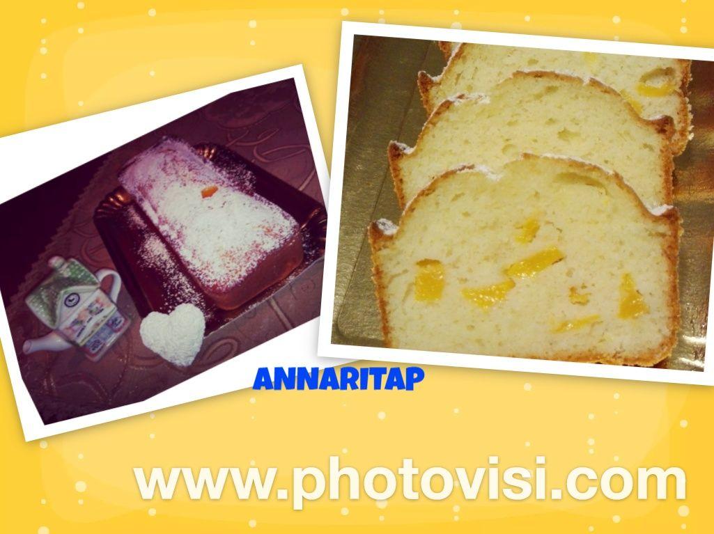 Plumcake con yogurt e pezzi di pesca sciroppata homemade